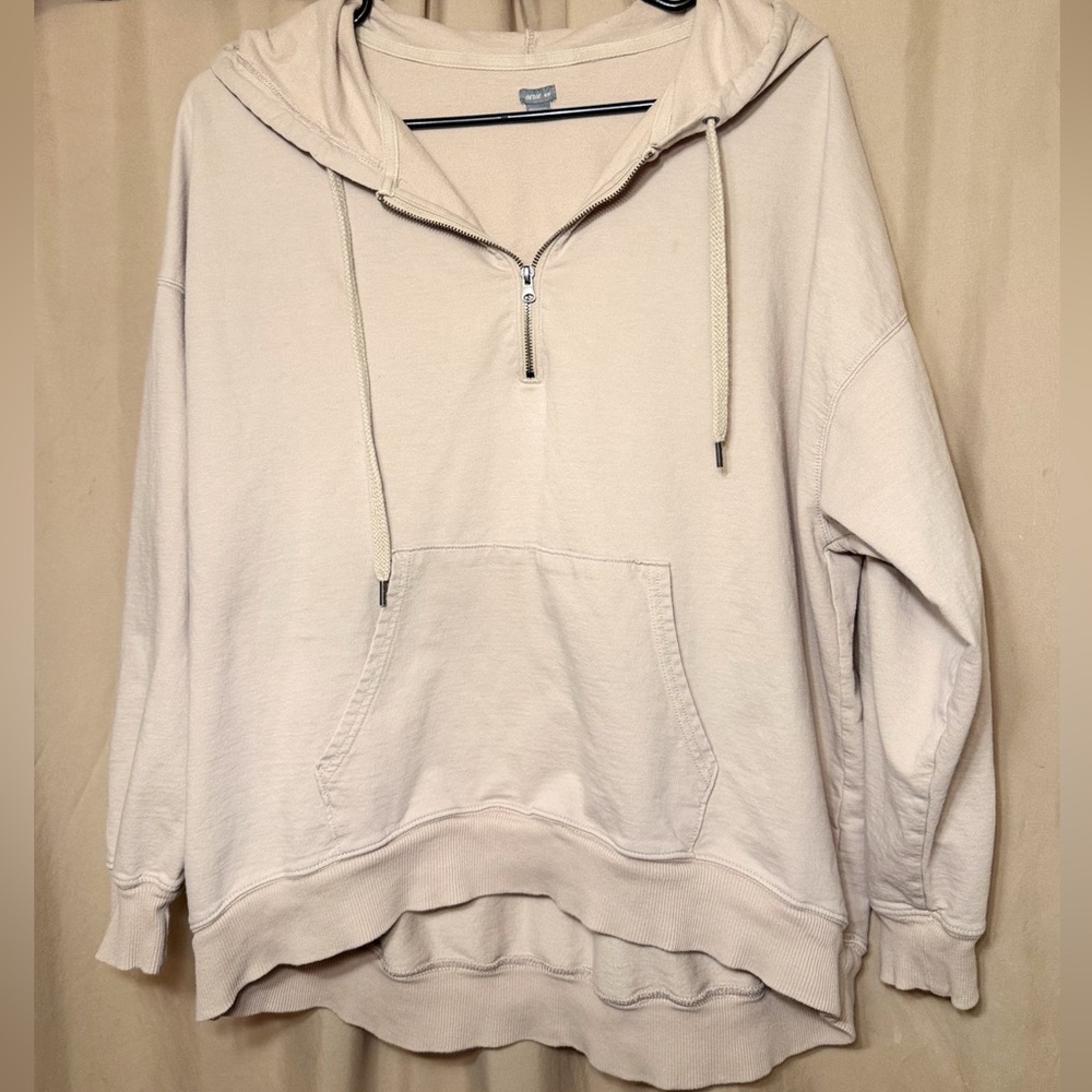 Aerie Cream Zip-Up Hoodie